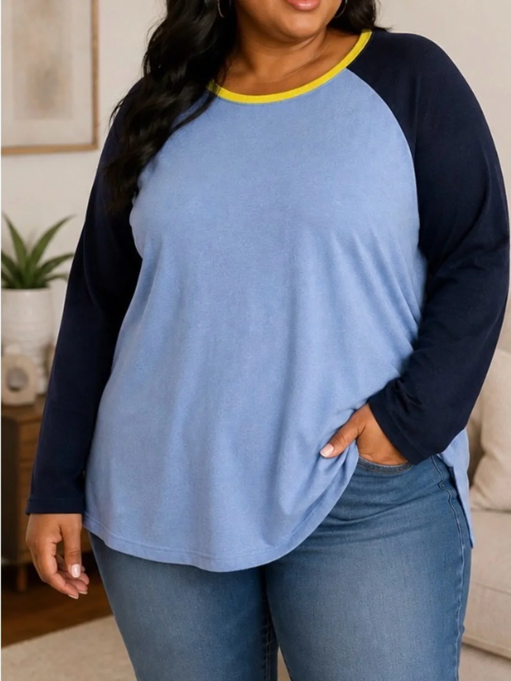 Style & Co. Women’s Colorblock Raglan Top – Size 1XL - Picture 2 of 3
